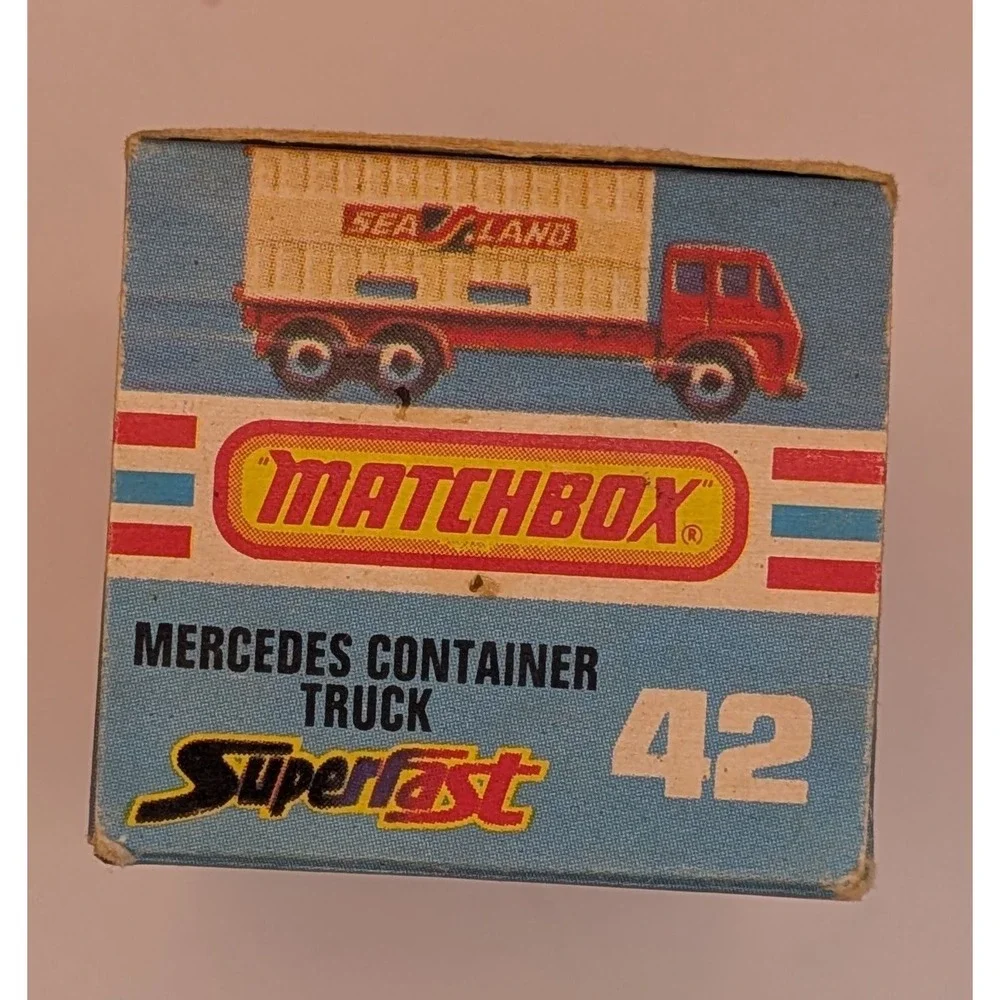 Matchbox Superfast 42 Mercedes Container Truck Sea-Land Red Lesney England Boxed